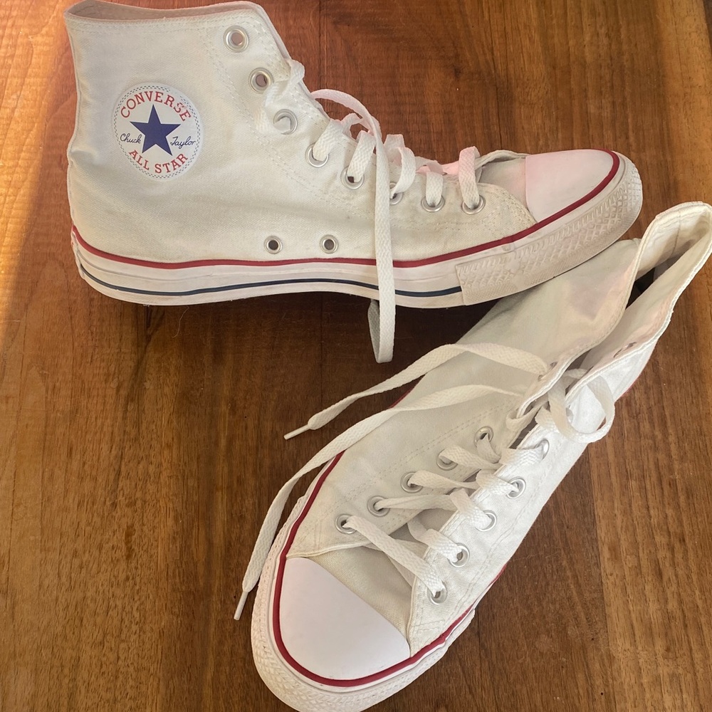 Converse All Star Chuck Taylor White Canvas High-Tops Men’s Size 10